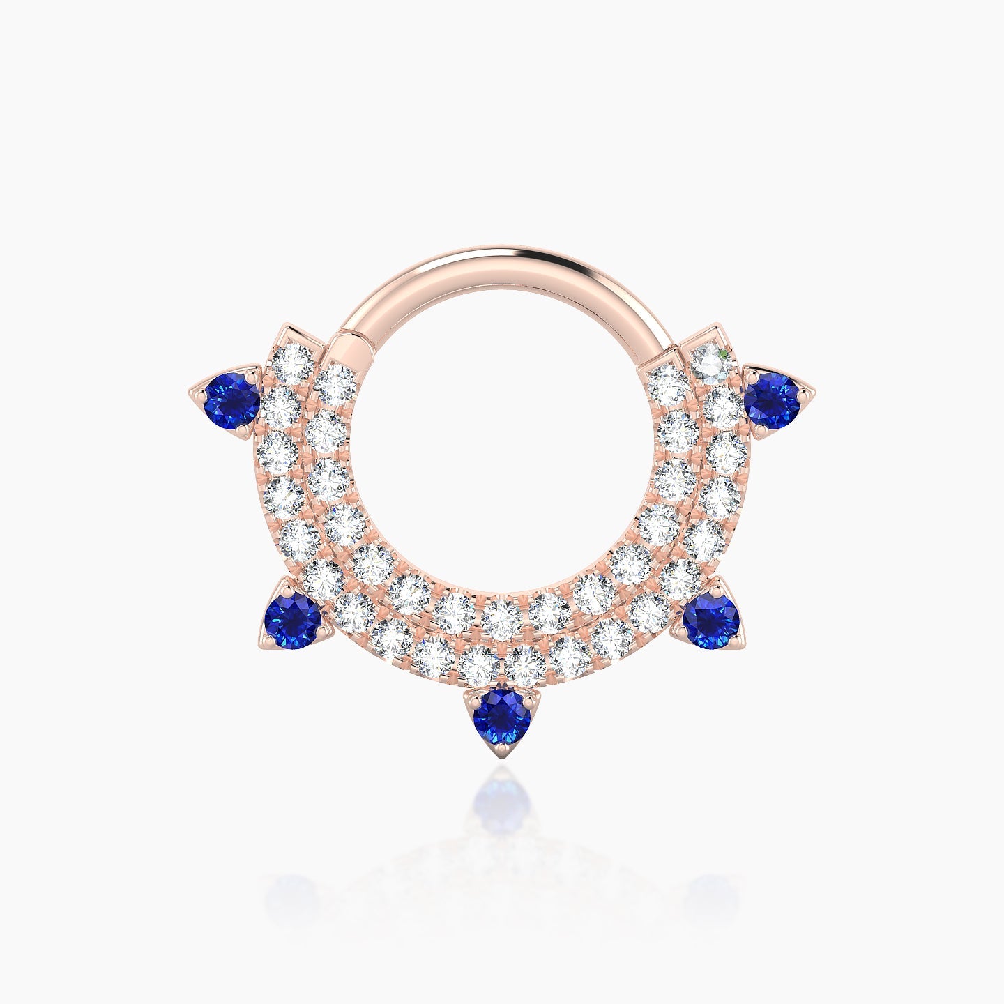 Saga | 18k Rose Gold 8 mm Sapphire & Diamond Septum Piercing