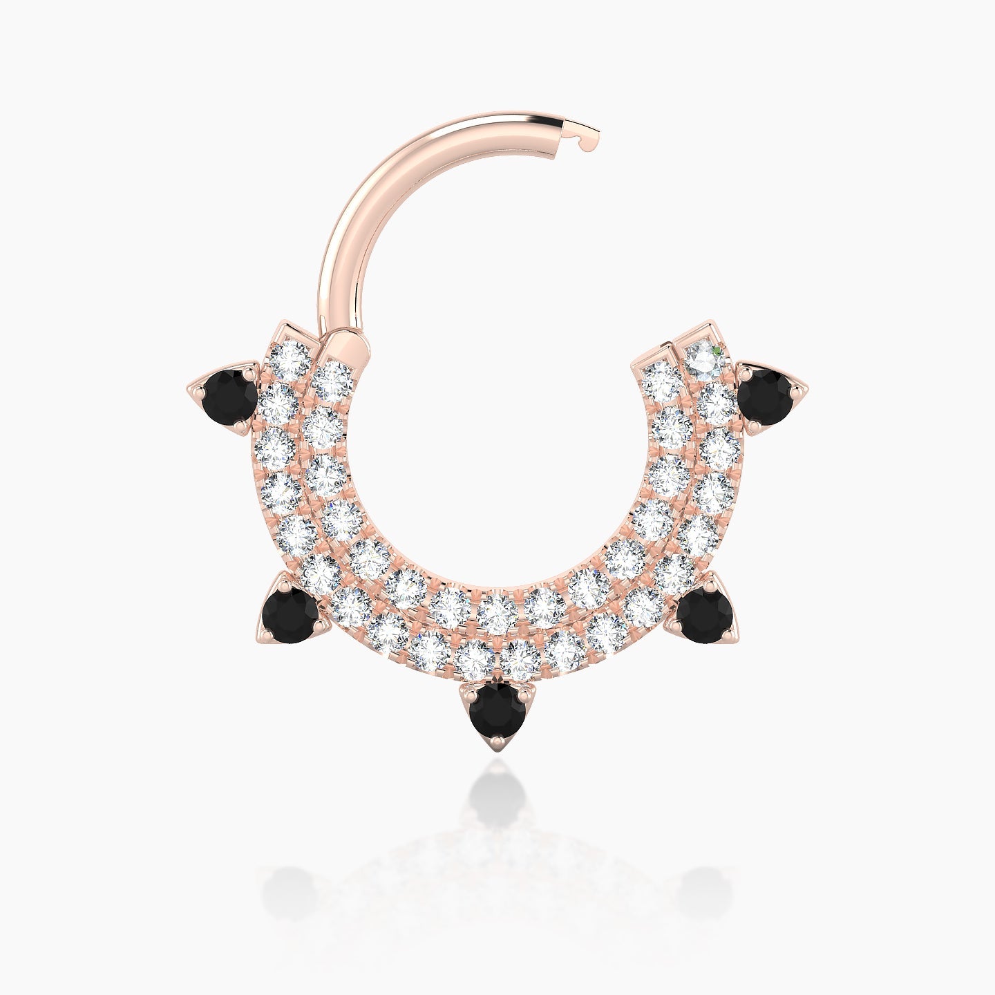 Saga | 18k Rose Gold 8 mm Black Diamond & Diamond Septum Piercing