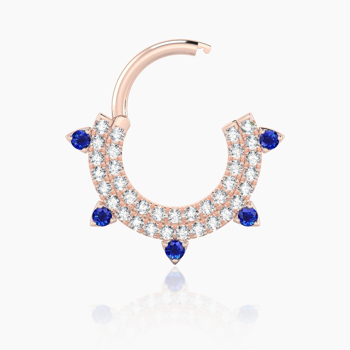 Saga | 18k Rose Gold 8 mm Sapphire & Diamond Septum Piercing