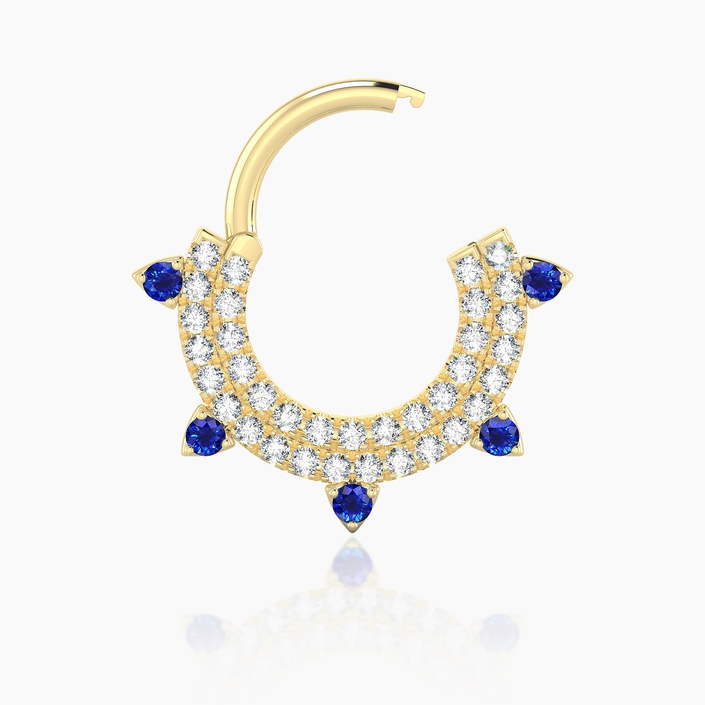 Saga | 18k Yellow Gold 8 mm Sapphire & Diamond Septum Piercing