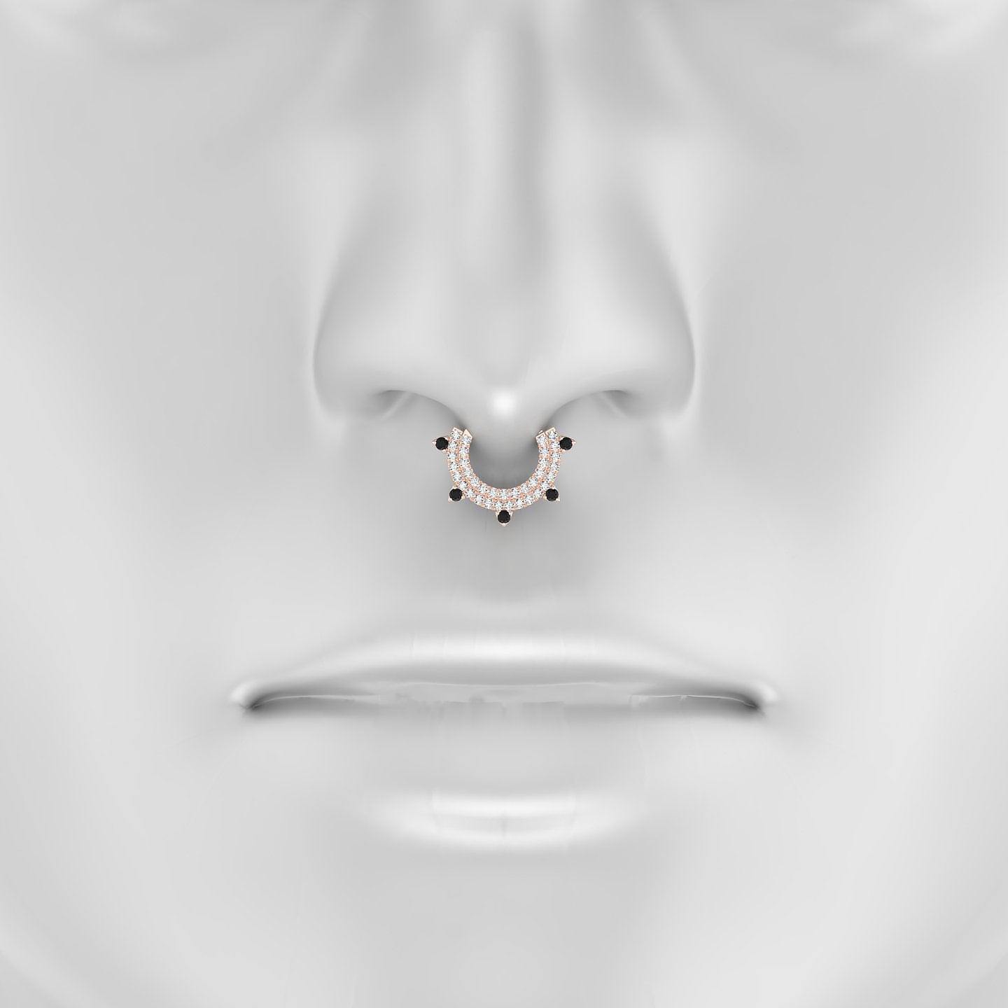 Saga | 18k Rose Gold 8 mm Black Diamond & Diamond Septum Piercing