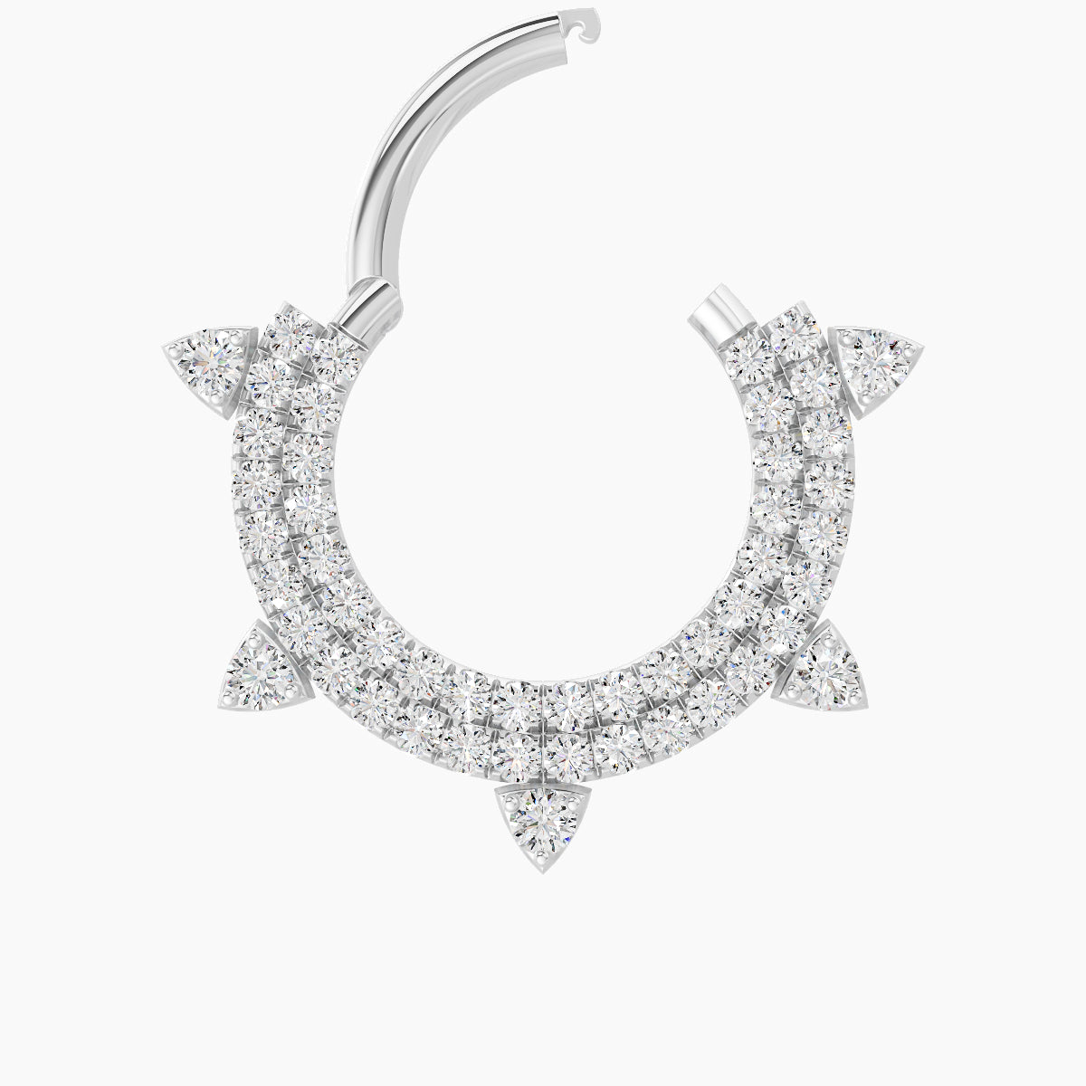 Saga | 18k White Gold 9.5 mm Diamond Daith Piercing