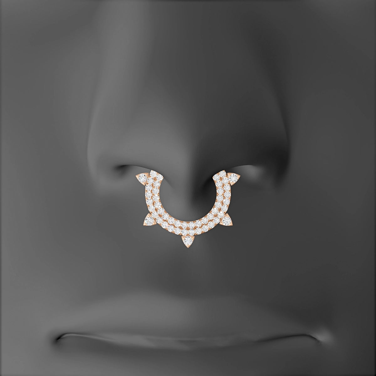 Saga | 18k Rose Gold 9.5 mm Diamond Septum Piercing
