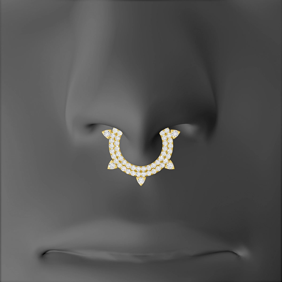 Saga | 18k Yellow Gold 9.5 mm Diamond Septum Piercing