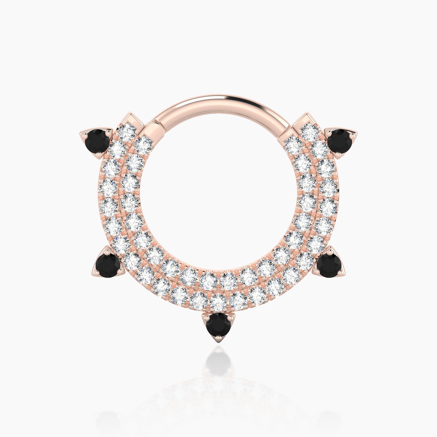 Saga | 18k Rose Gold 9.5 mm Black Diamond & Diamond Septum Piercing