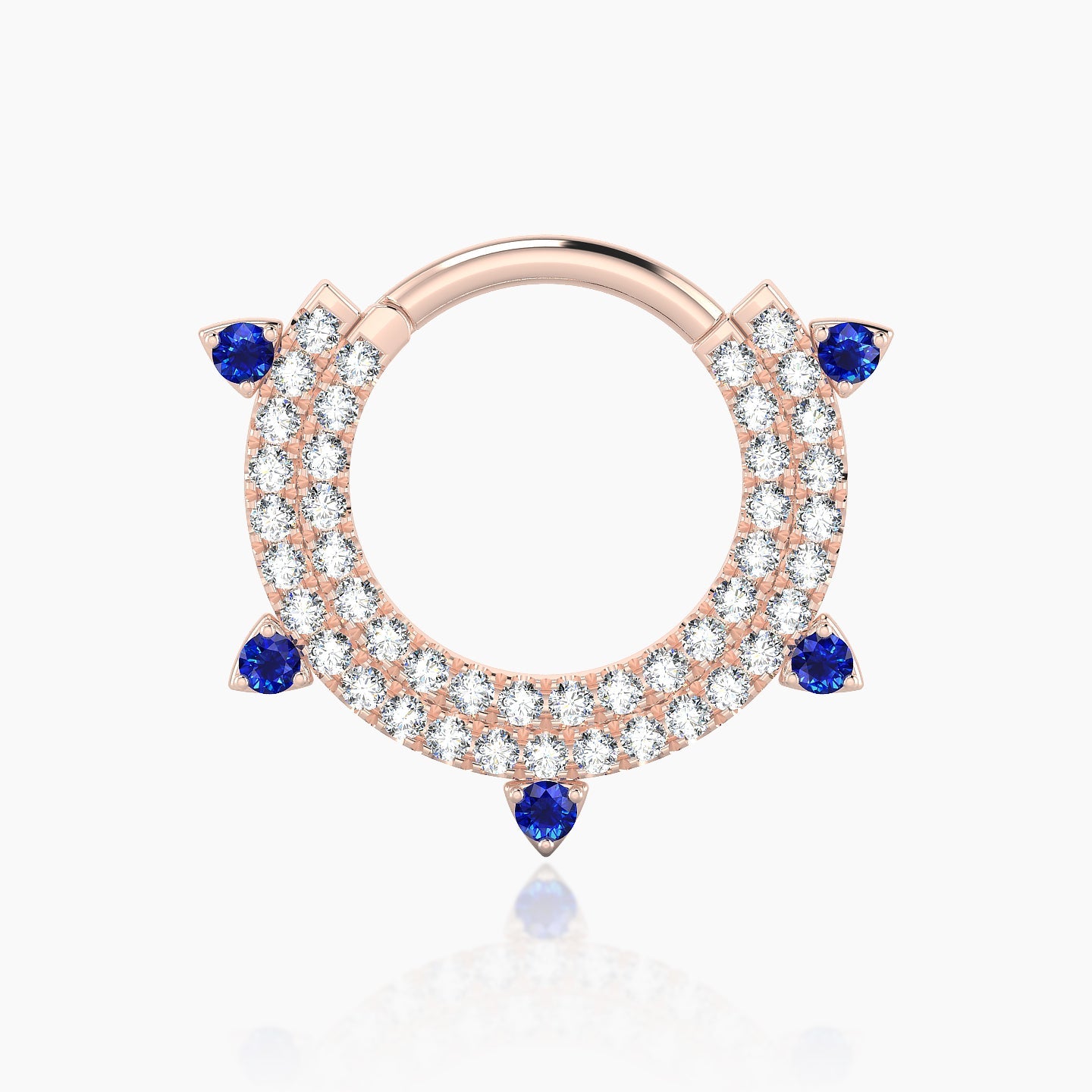 Saga | 18k Rose Gold 9.5 mm Sapphire & Diamond Septum Piercing