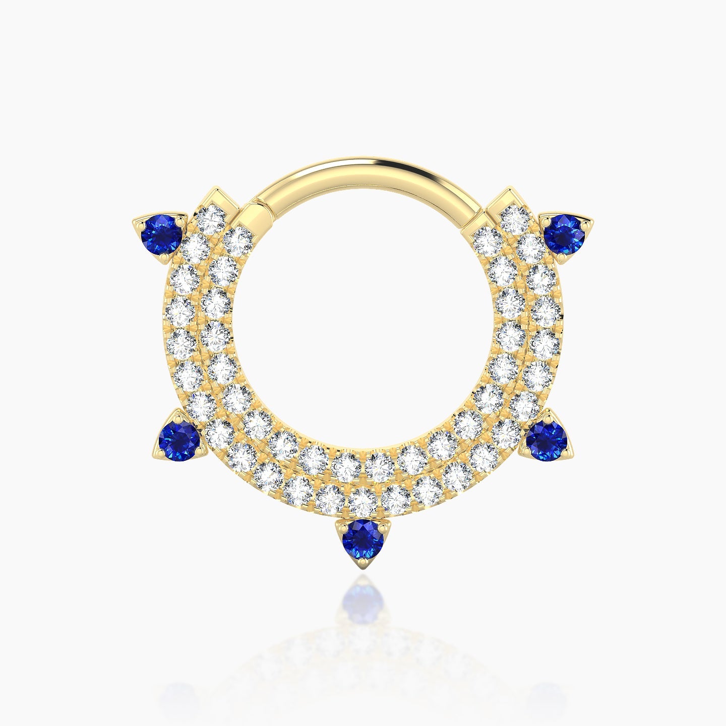 Saga | 18k Yellow Gold 9.5 mm Sapphire & Diamond Septum Piercing