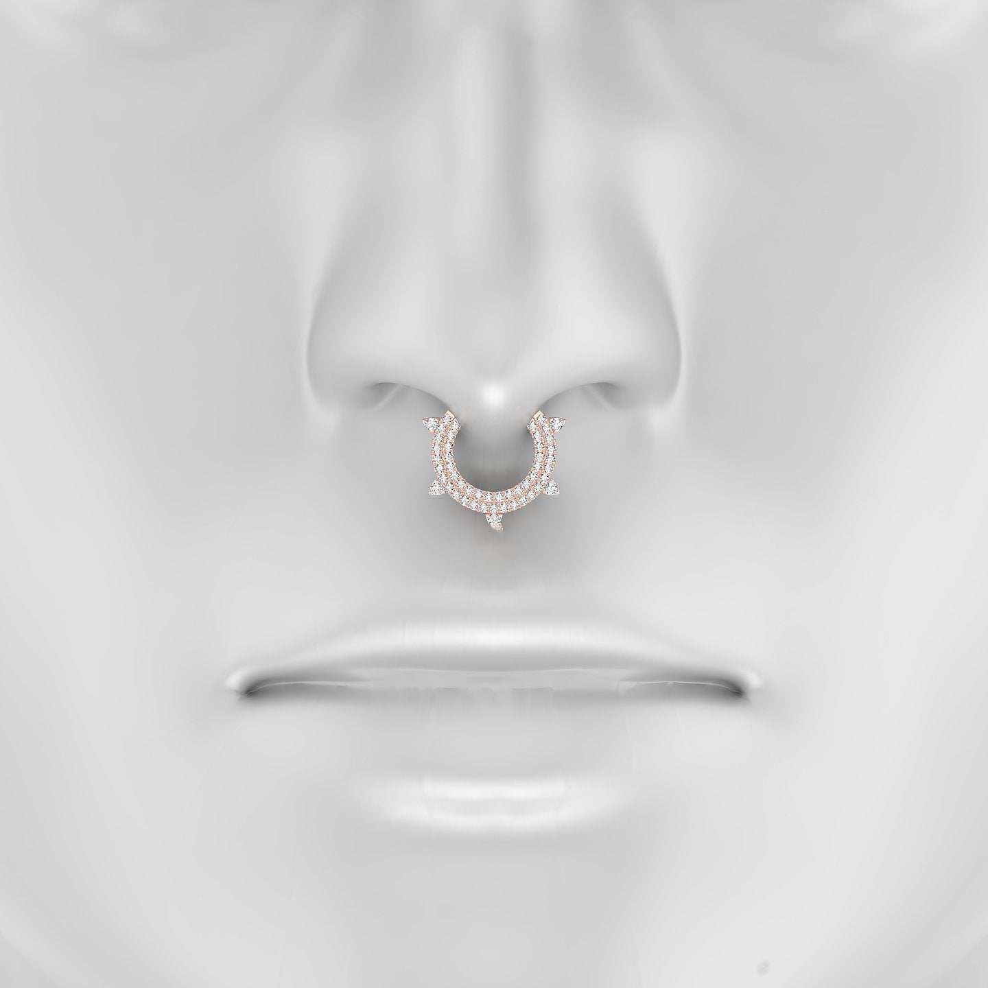 Saga | 18k Rose Gold 9.5 mm Diamond Septum Piercing