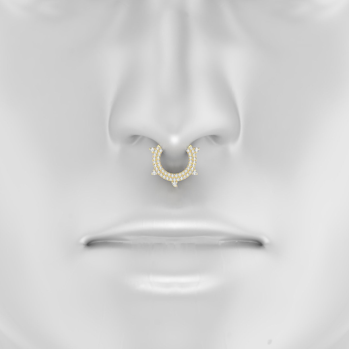 Saga | 18k Yellow Gold 9.5 mm Diamond Septum Piercing
