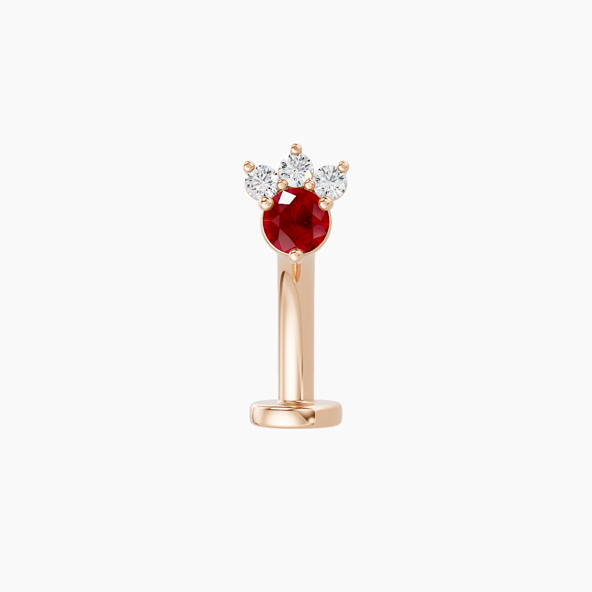 Sedna | 18k Rose Gold 10 mm 4.5 mm Ruby & Diamond Floating Navel Piercing