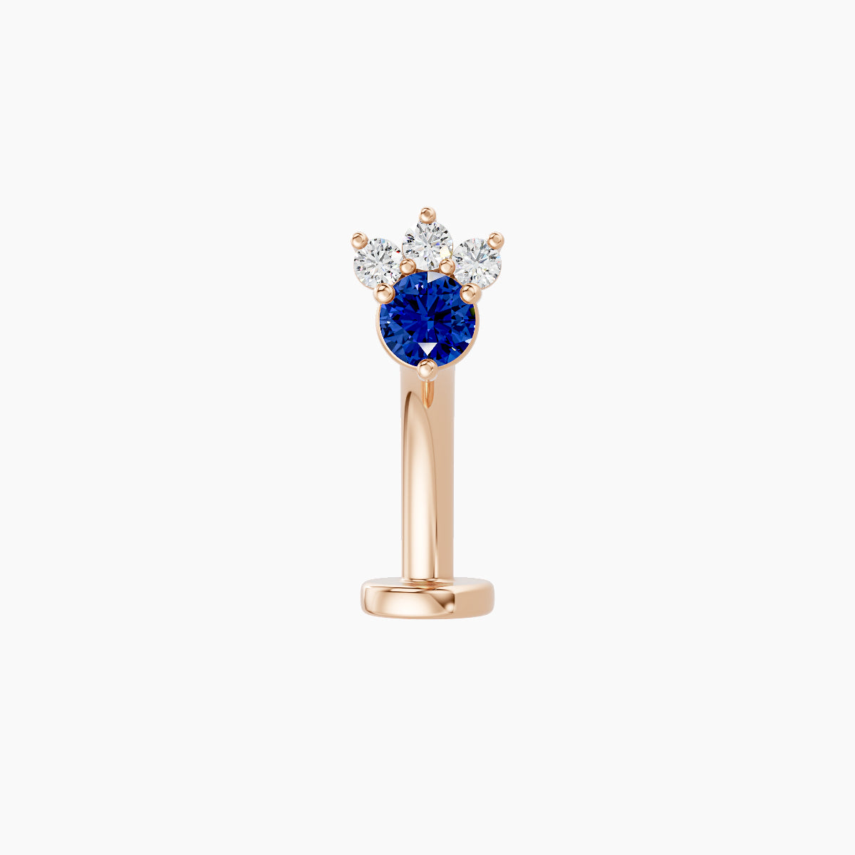 Sedna | 18k Rose Gold 10 mm 4.5 mm Sapphire & Diamond Floating Navel Piercing