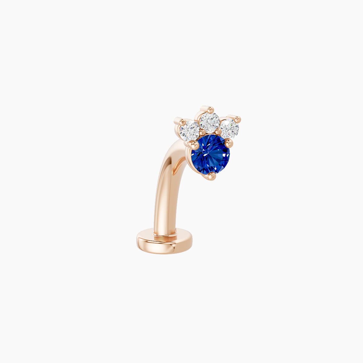 Sedna | 18k Rose Gold 10 mm 4.5 mm Sapphire & Diamond Floating Navel Piercing