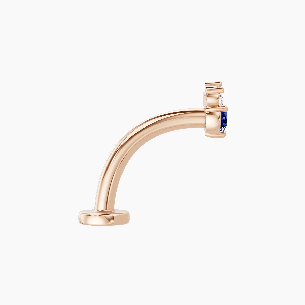 Sedna | 18k Rose Gold 10 mm 4.5 mm Sapphire & Diamond Floating Navel Piercing
