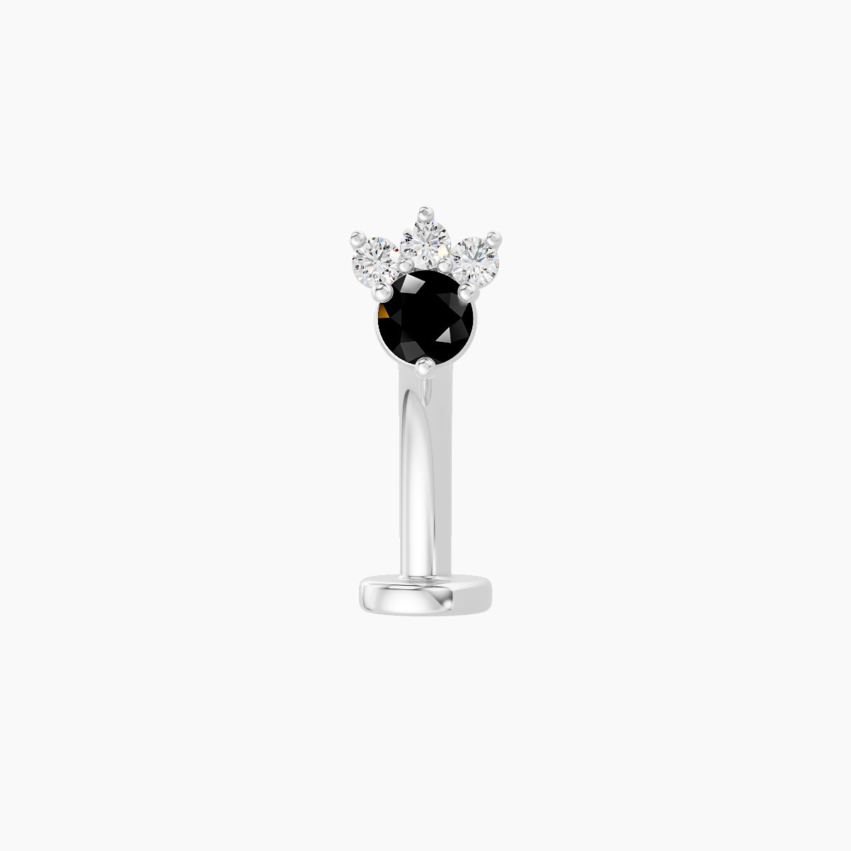 Sedna | 18k White Gold 10 mm 4.5 mm Black Diamond & Diamond Floating Navel Piercing