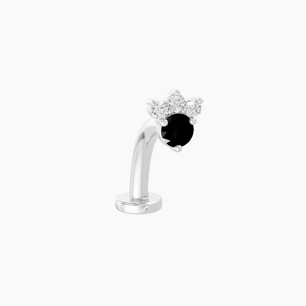 Sedna | 18k White Gold 10 mm 4.5 mm Black Diamond & Diamond Floating Navel Piercing