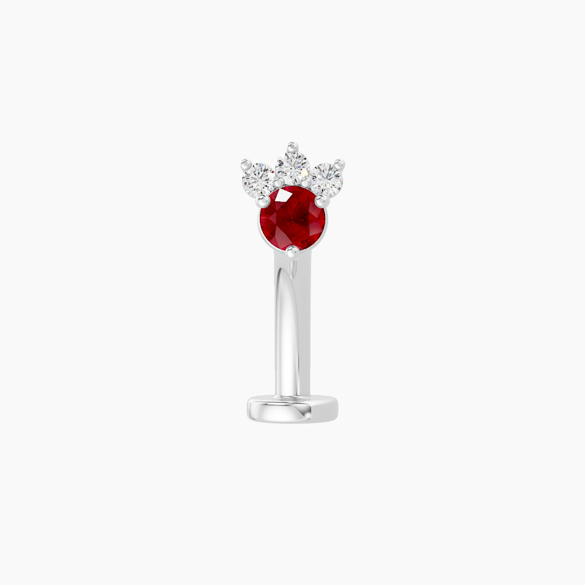 Sedna | 18k White Gold 10 mm 4.5 mm Ruby & Diamond Floating Navel Piercing