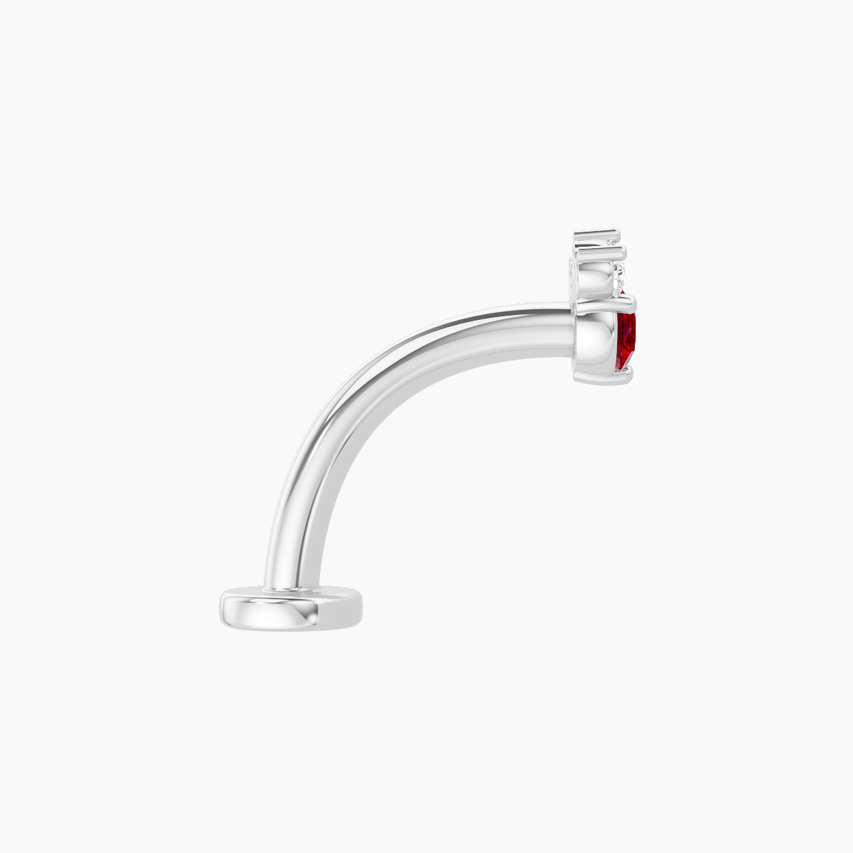 Sedna | 18k White Gold 10 mm 4.5 mm Ruby & Diamond Floating Navel Piercing