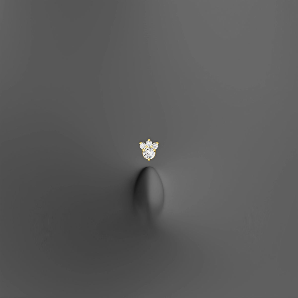 Sedna | 18k Yellow Gold 5 mm 10 mm Diamond Floating Navel Piercing