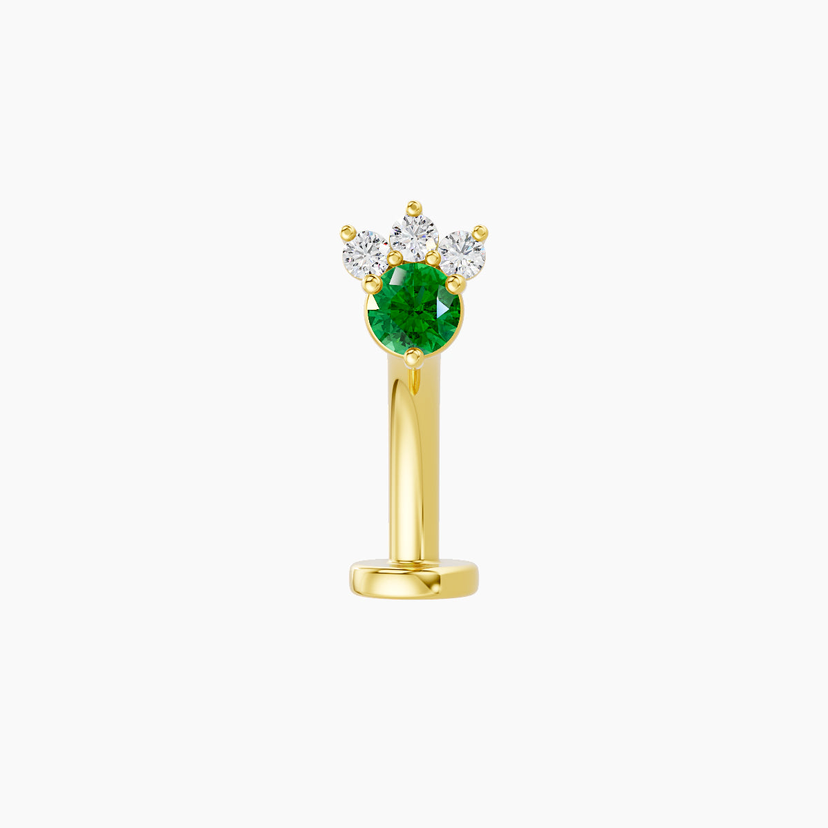Sedna | 18k Yellow Gold 10 mm 4.5 mm Emerald & Diamond Floating Navel Piercing