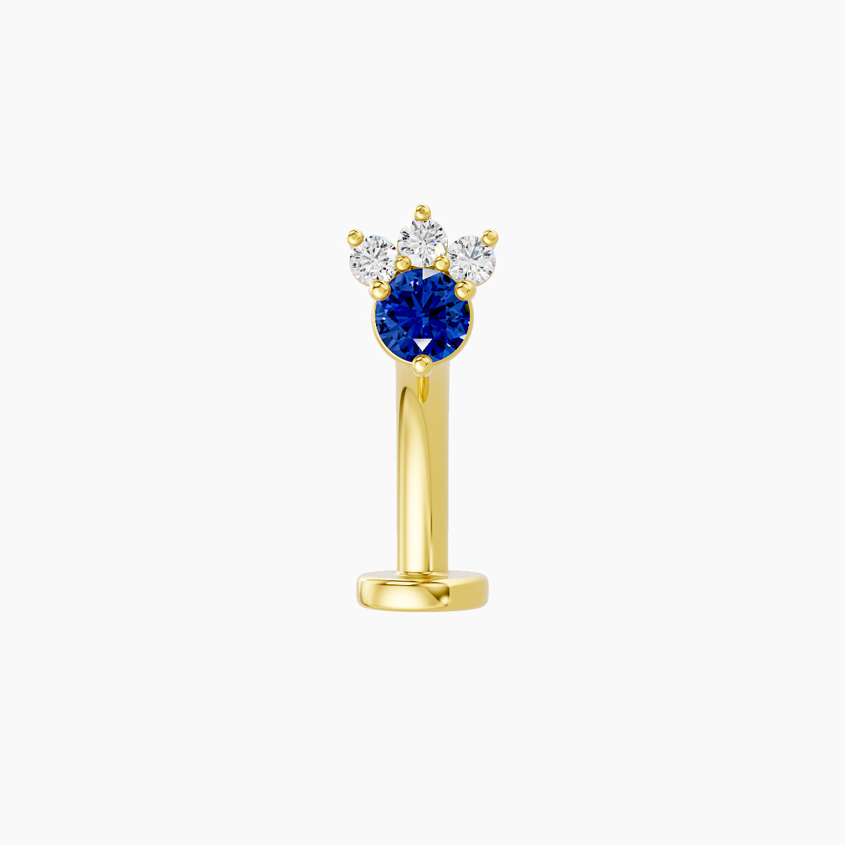 Sedna | 18k Yellow Gold 10 mm 4.5 mm Sapphire & Diamond Floating Navel Piercing