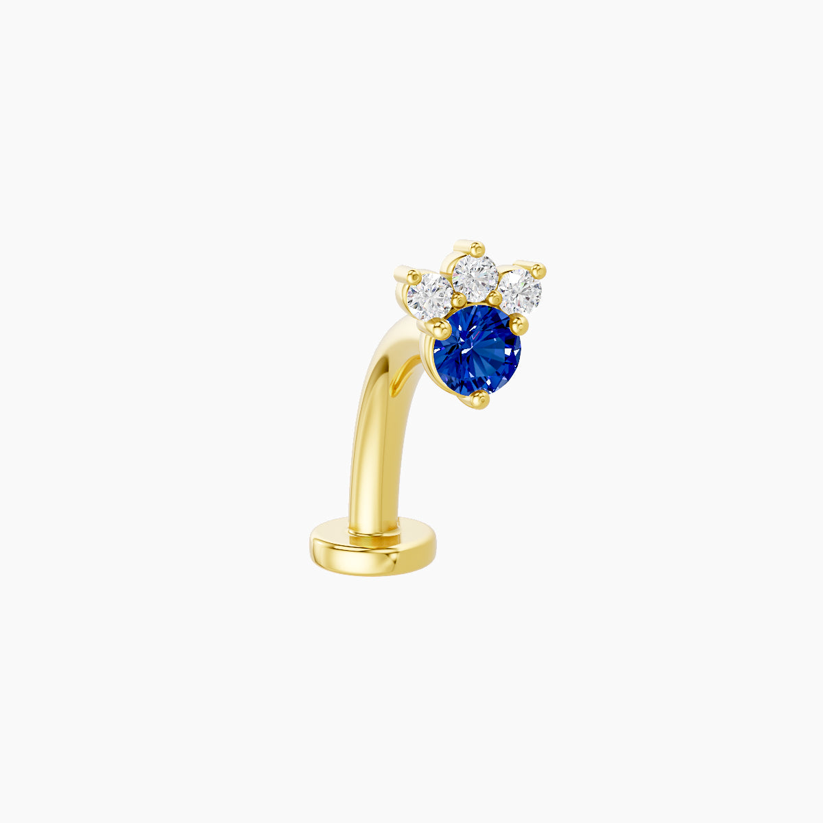 Sedna | 18k Yellow Gold 10 mm 4.5 mm Sapphire & Diamond Floating Navel Piercing
