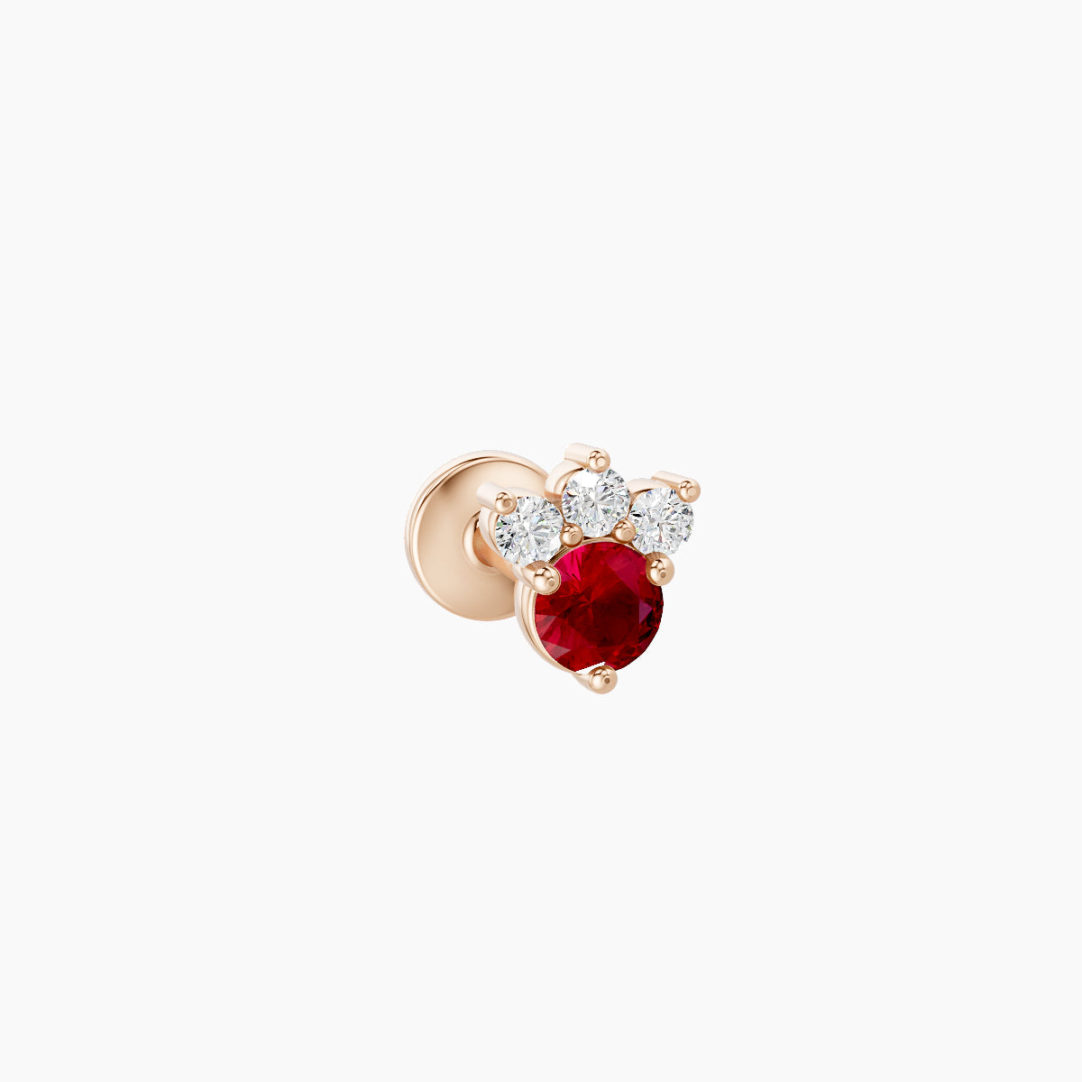 Sedna | 18k Rose Gold 5 mm 4.5 mm Ruby & Diamond Nose Piercing