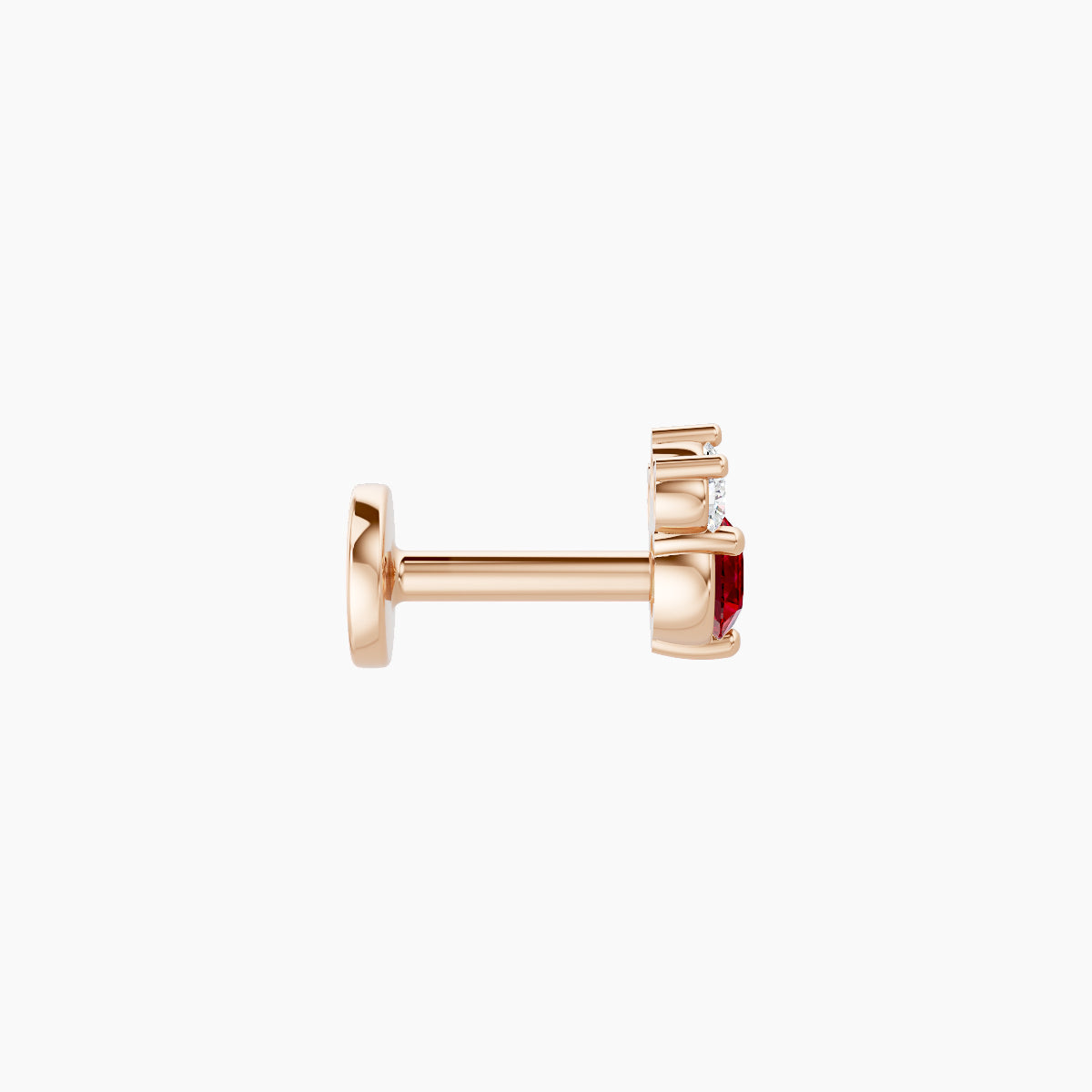 Sedna | 18k Rose Gold 5 mm 4.5 mm Ruby & Diamond Nose Piercing