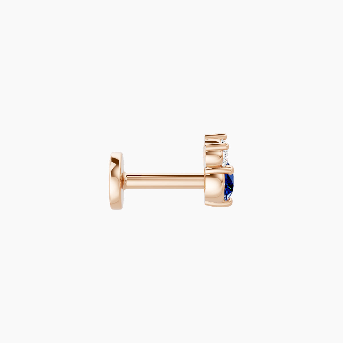 Sedna | 18k Rose Gold 5 mm 4.5 mm Sapphire & Diamond Nose Piercing