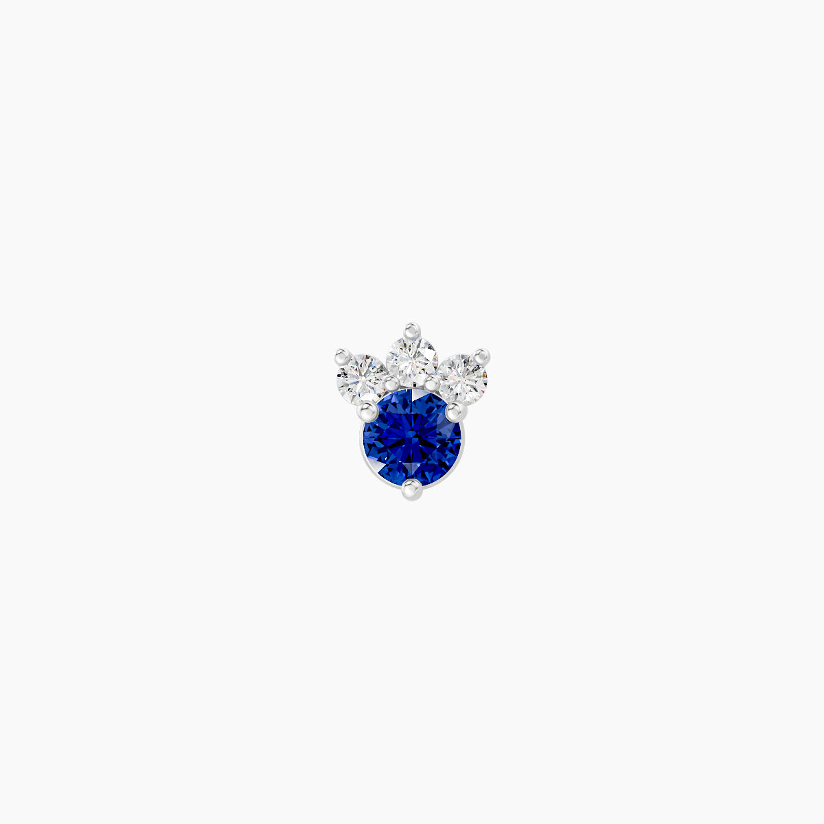 Sedna | 18k White Gold 5 mm 4.5 mm Sapphire & Diamond Nose Piercing