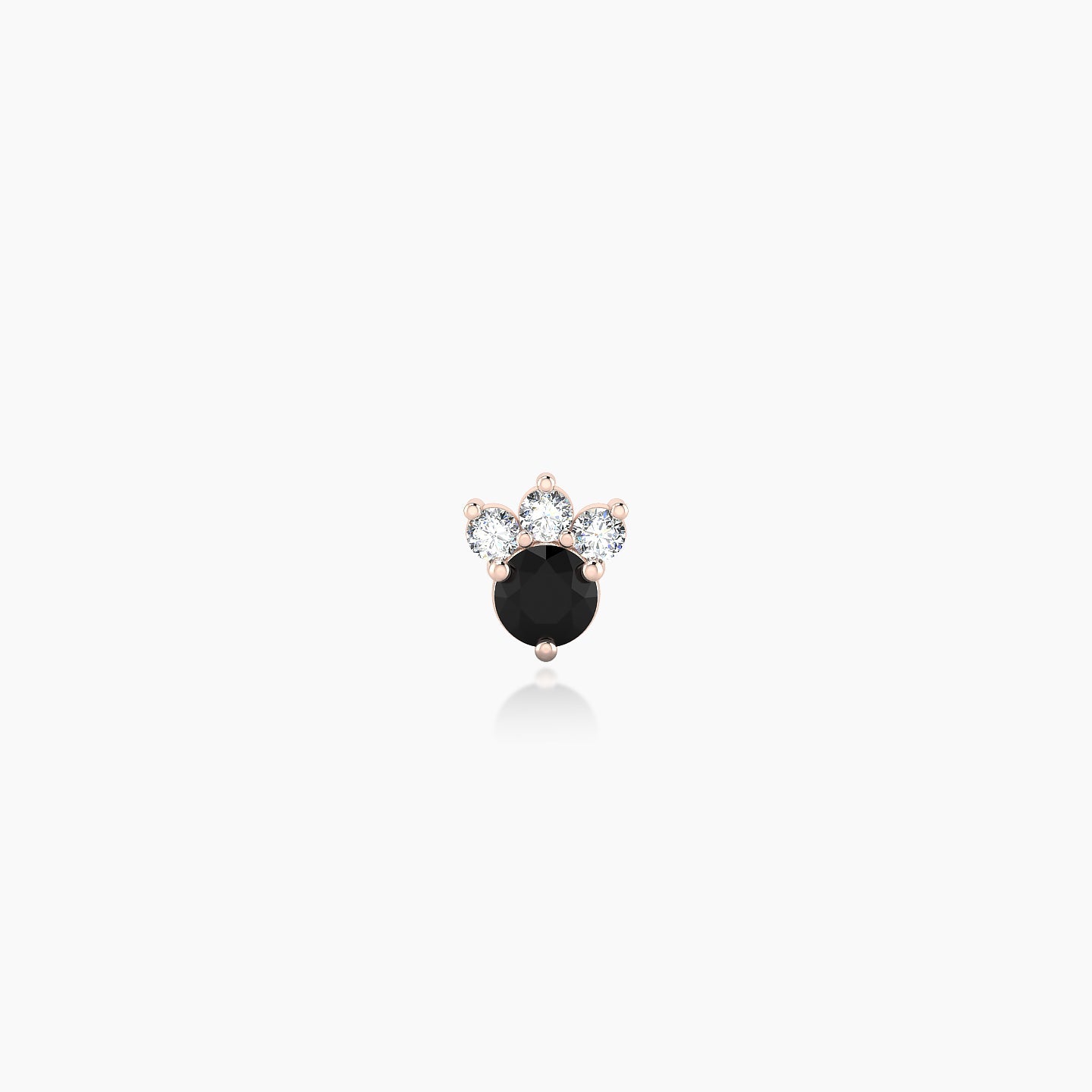 Sedna | 18k Rose Gold 5 mm 5 mm Black Diamond & Diamond Nostril Piercing