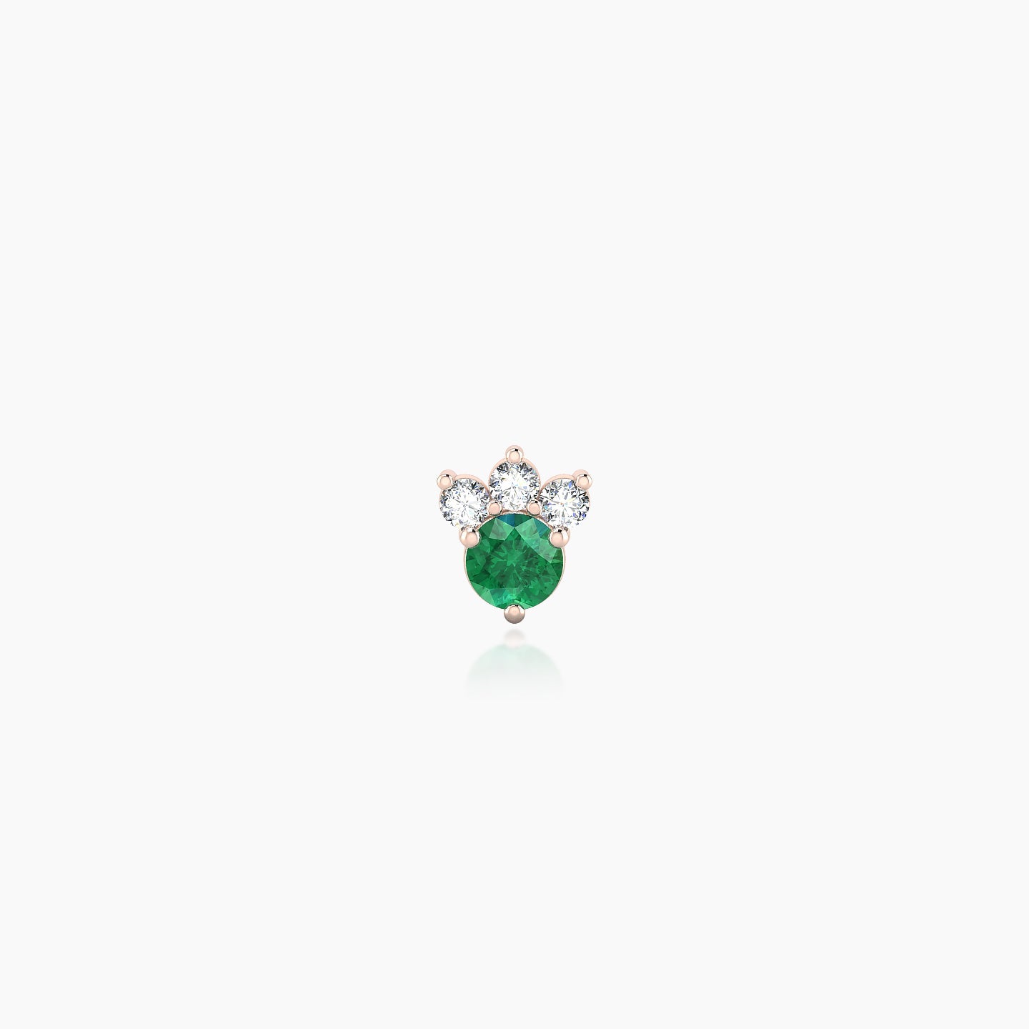 Sedna | 18k Rose Gold 5 mm 5 mm Emerald & Diamond Nostril Piercing