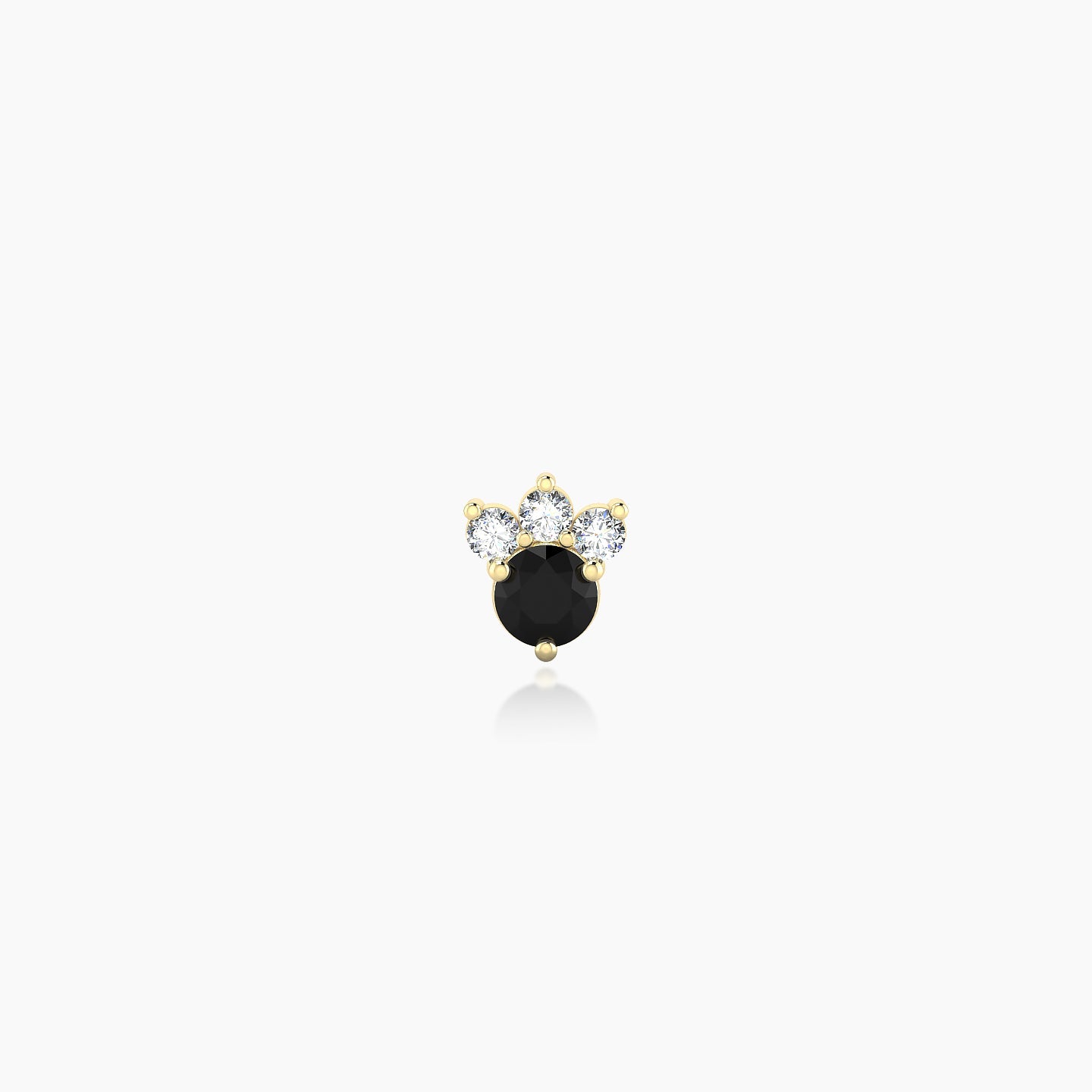 Sedna | 18k Yellow Gold 5 mm 5 mm Black Diamond & Diamond Nostril Piercing