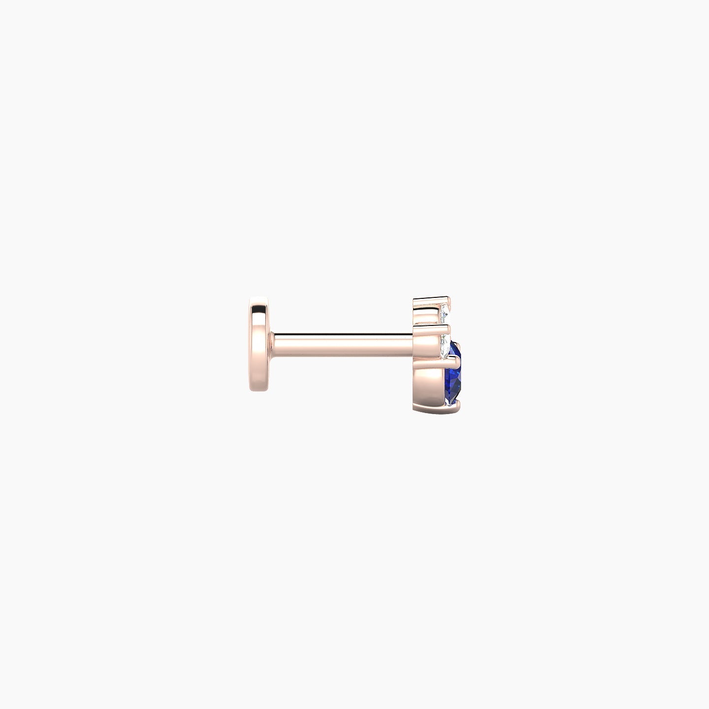 Sedna | 18k Rose Gold 5 mm 5 mm Sapphire & Diamond Nostril Piercing