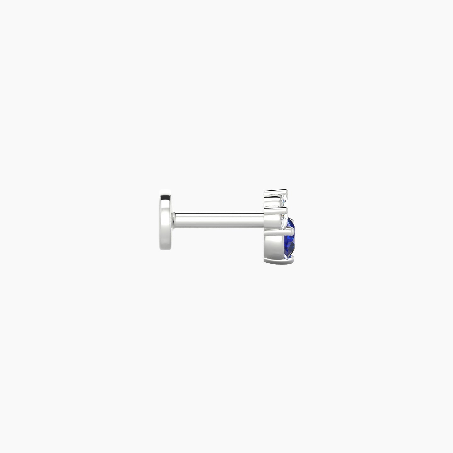 Sedna | 18k White Gold 5 mm 5 mm Sapphire & Diamond Nostril Piercing