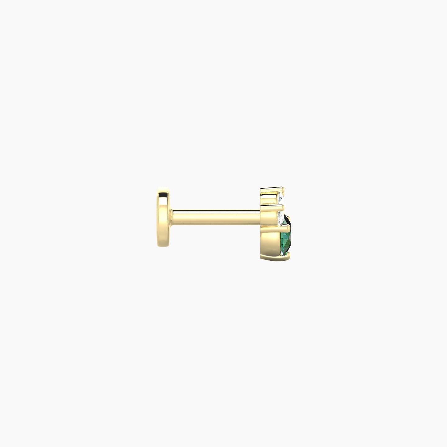 Sedna | 18k Yellow Gold 5 mm 5 mm Emerald & Diamond Nostril Piercing