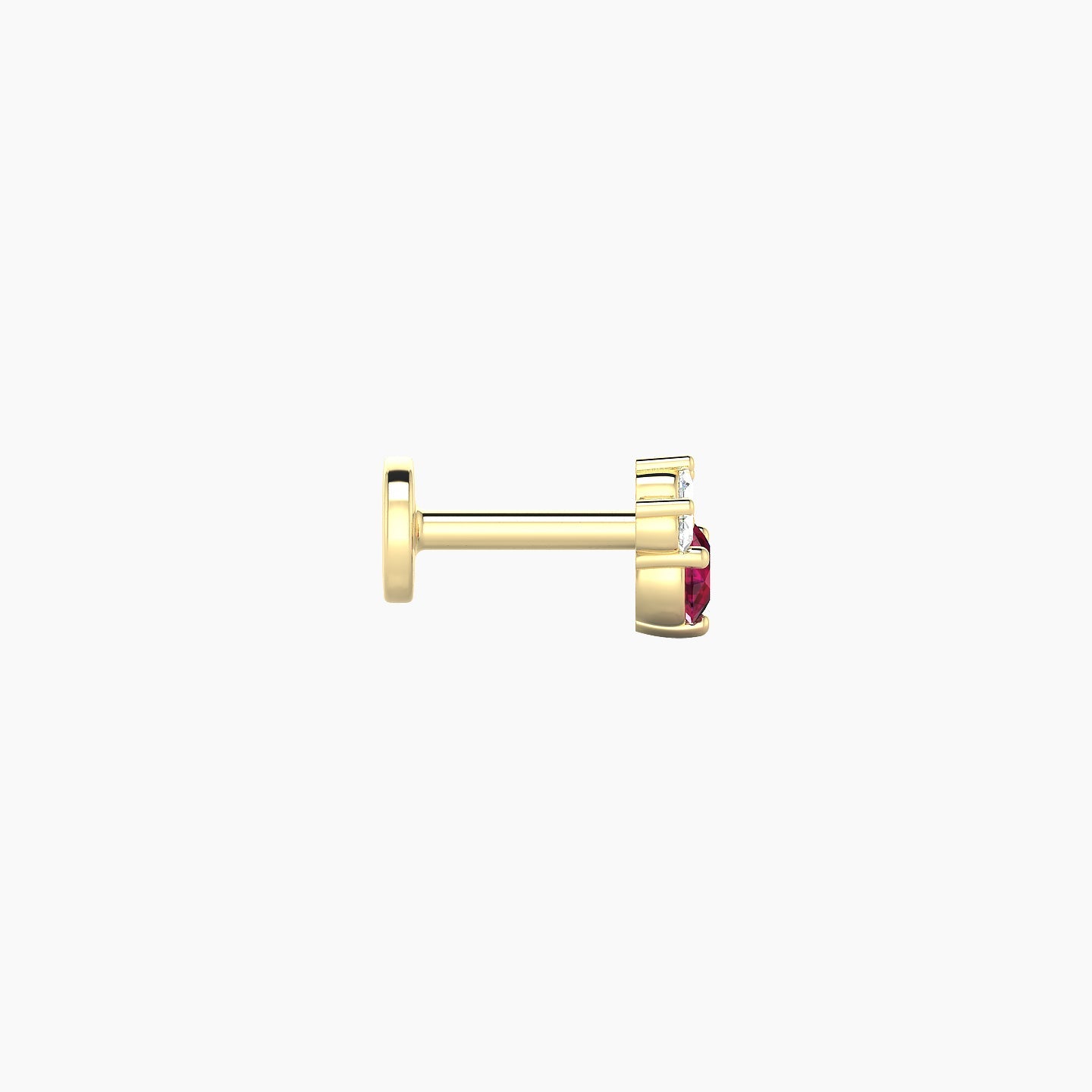 Sedna | 18k Yellow Gold 5 mm 5 mm Ruby & Diamond Nostril Piercing