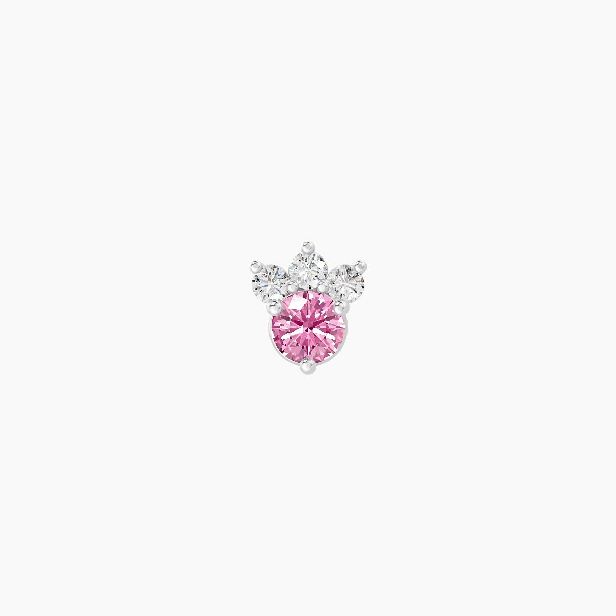 Sedna | 18k White Gold 5 mm 4.5 mm Pink Sapphire & Diamond Piercing
