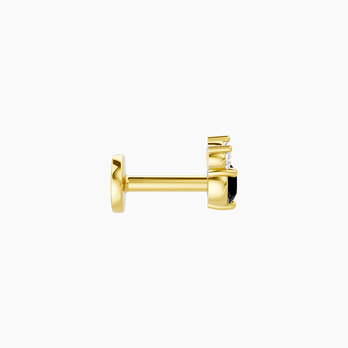 Sedna | 18k Yellow Gold 5 mm 4.5 mm Black Diamond & Diamond Piercing