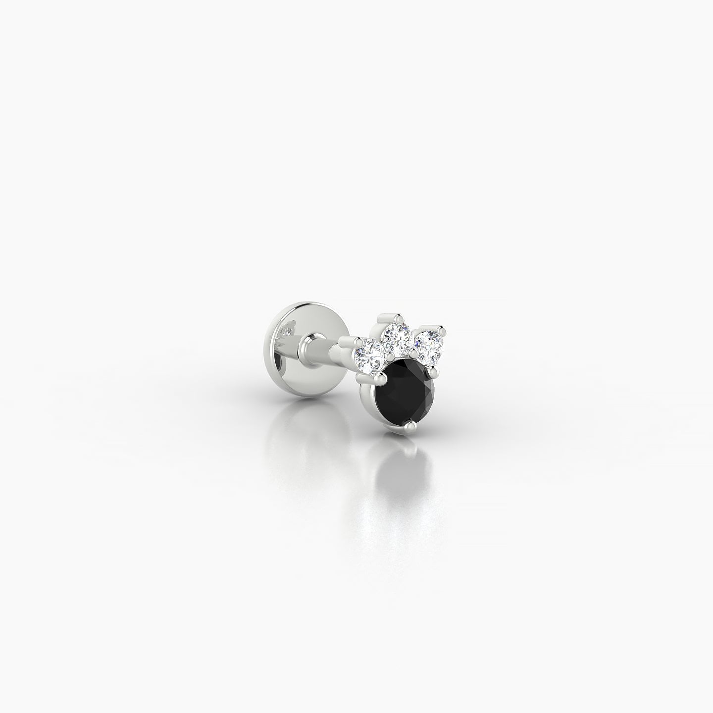 Sedna | 18k White Gold 5 mm 5 mm Black Diamond & Diamond Piercing