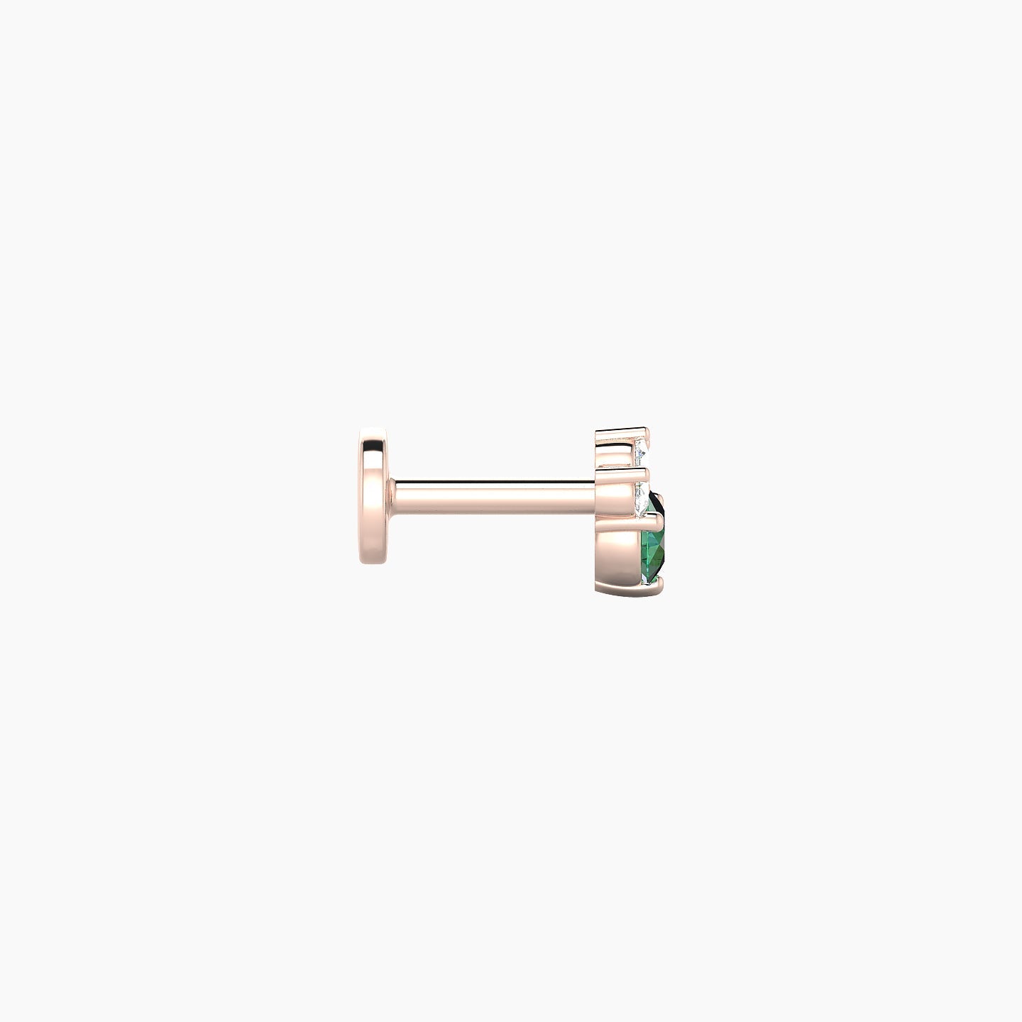 Sedna | 18k Rose Gold 5 mm 5 mm Emerald & Diamond Piercing