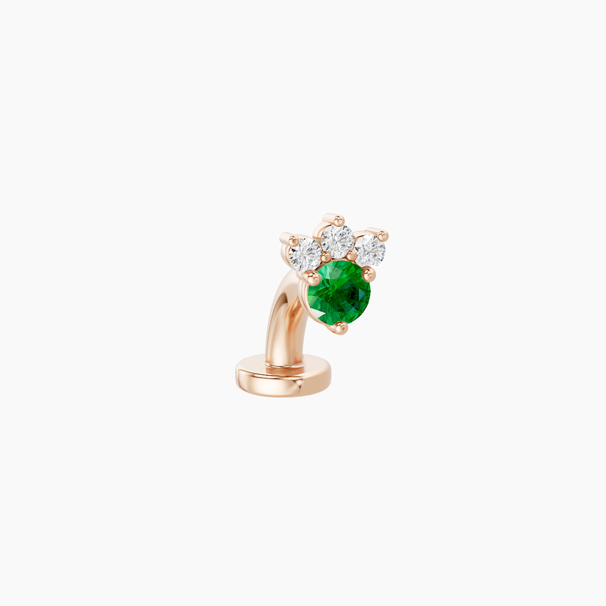 Sedna | 18k Rose Gold 6 mm 4.5 mm Emerald & Diamond Floating Navel Piercing