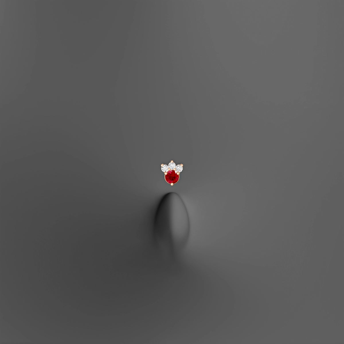Sedna | 18k Rose Gold 6 mm 4.5 mm Ruby & Diamond Floating Navel Piercing