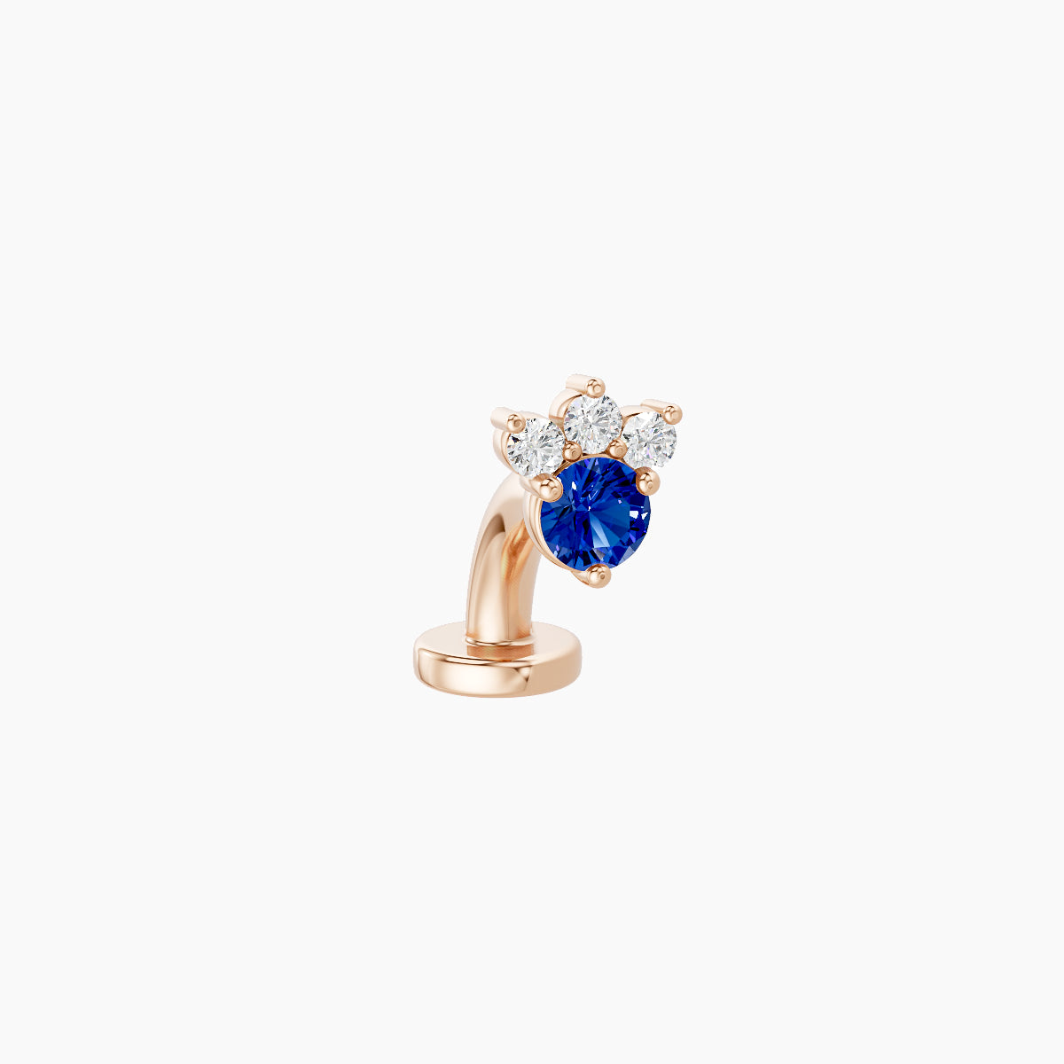 Sedna | 18k Rose Gold 6 mm 4.5 mm Sapphire & Diamond Floating Navel Piercing