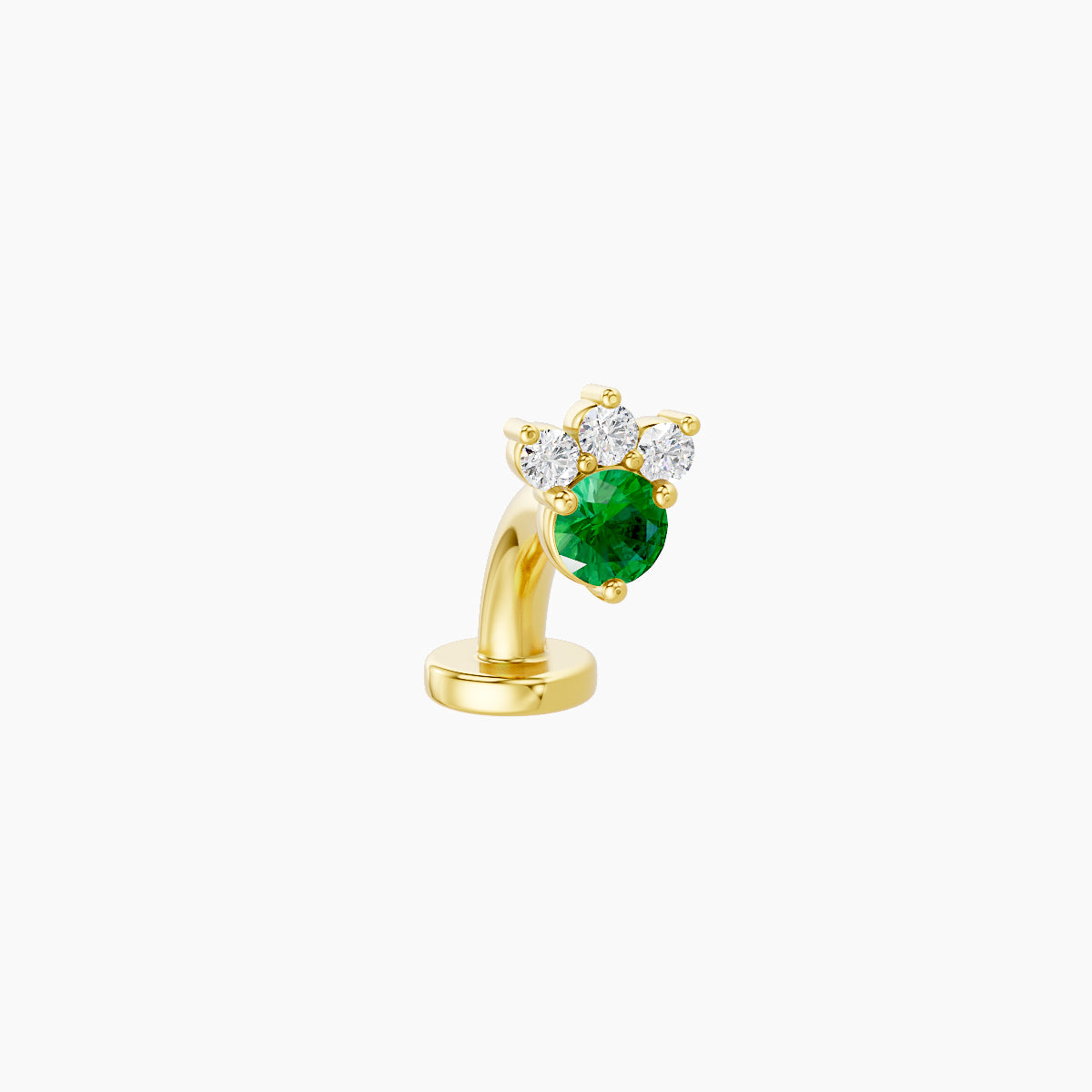 Sedna | 18k Yellow Gold 6 mm 4.5 mm Emerald & Diamond Floating Navel Piercing