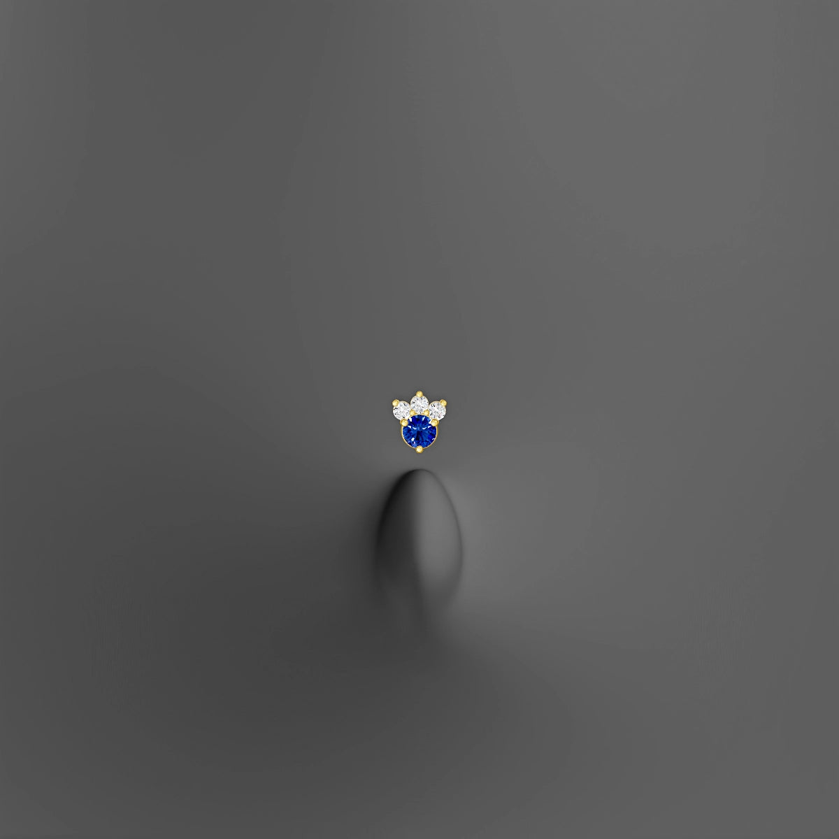 Sedna | 18k Yellow Gold 6 mm 4.5 mm Sapphire & Diamond Floating Navel Piercing