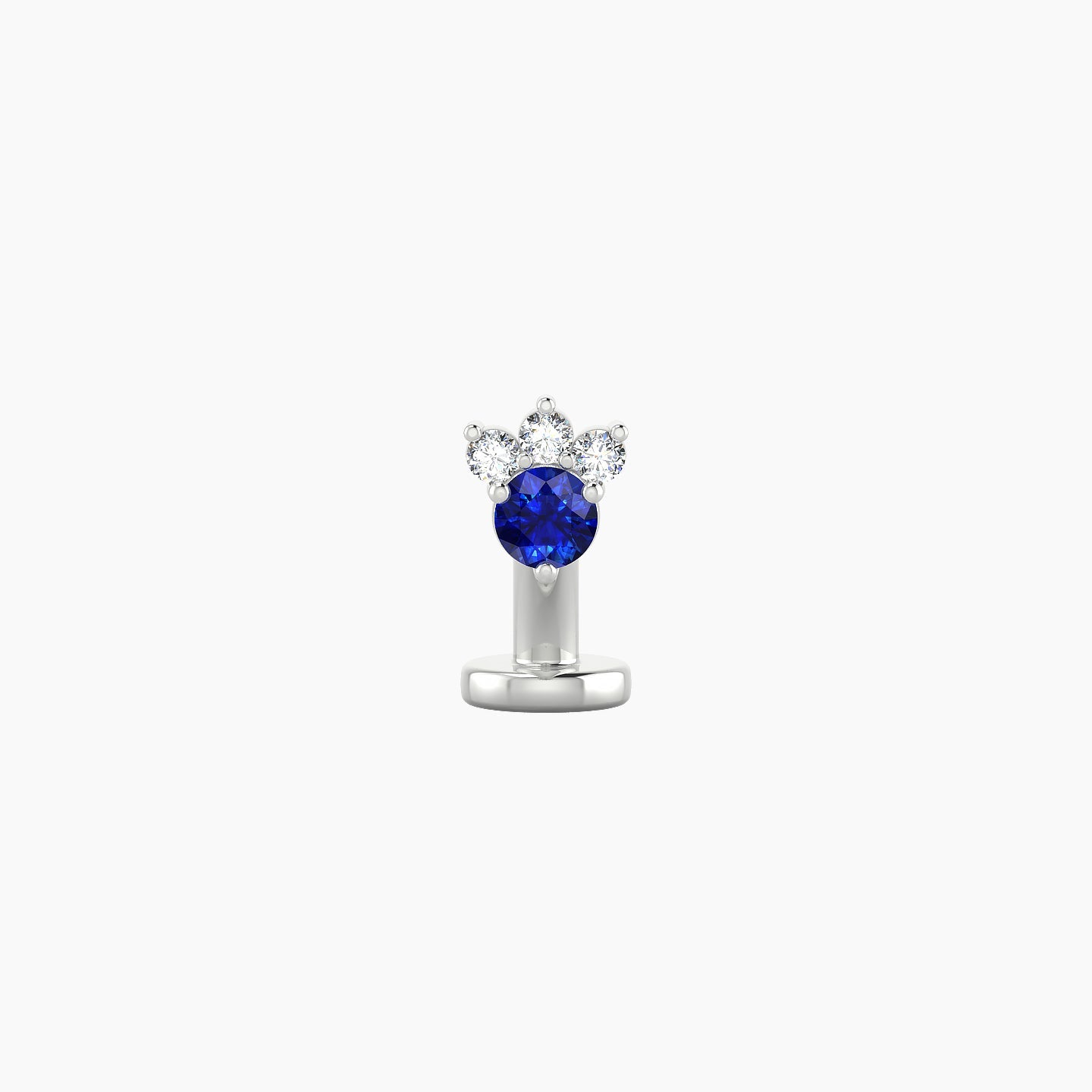 Sedna | 18k White Gold 6 mm 5 mm Sapphire & Diamond Floating Navel Piercing