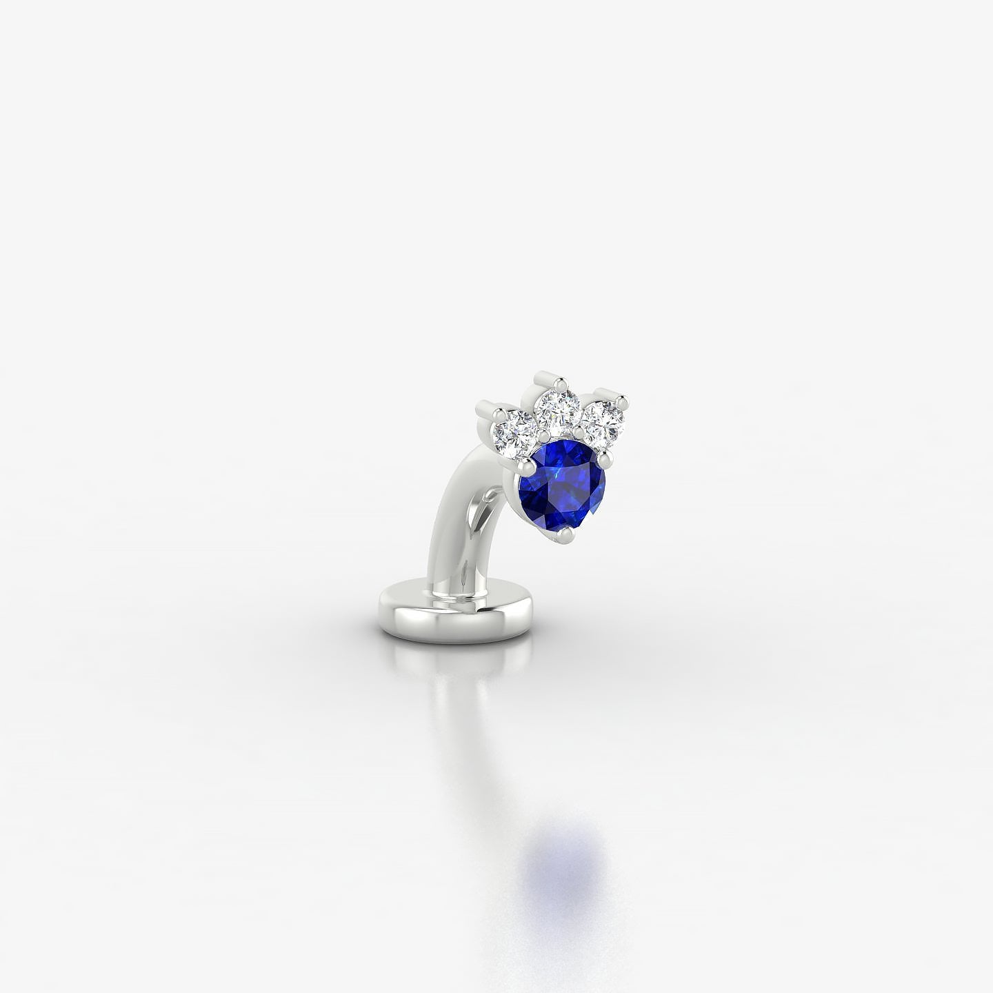 Sedna | 18k White Gold 6 mm 5 mm Sapphire & Diamond Floating Navel Piercing