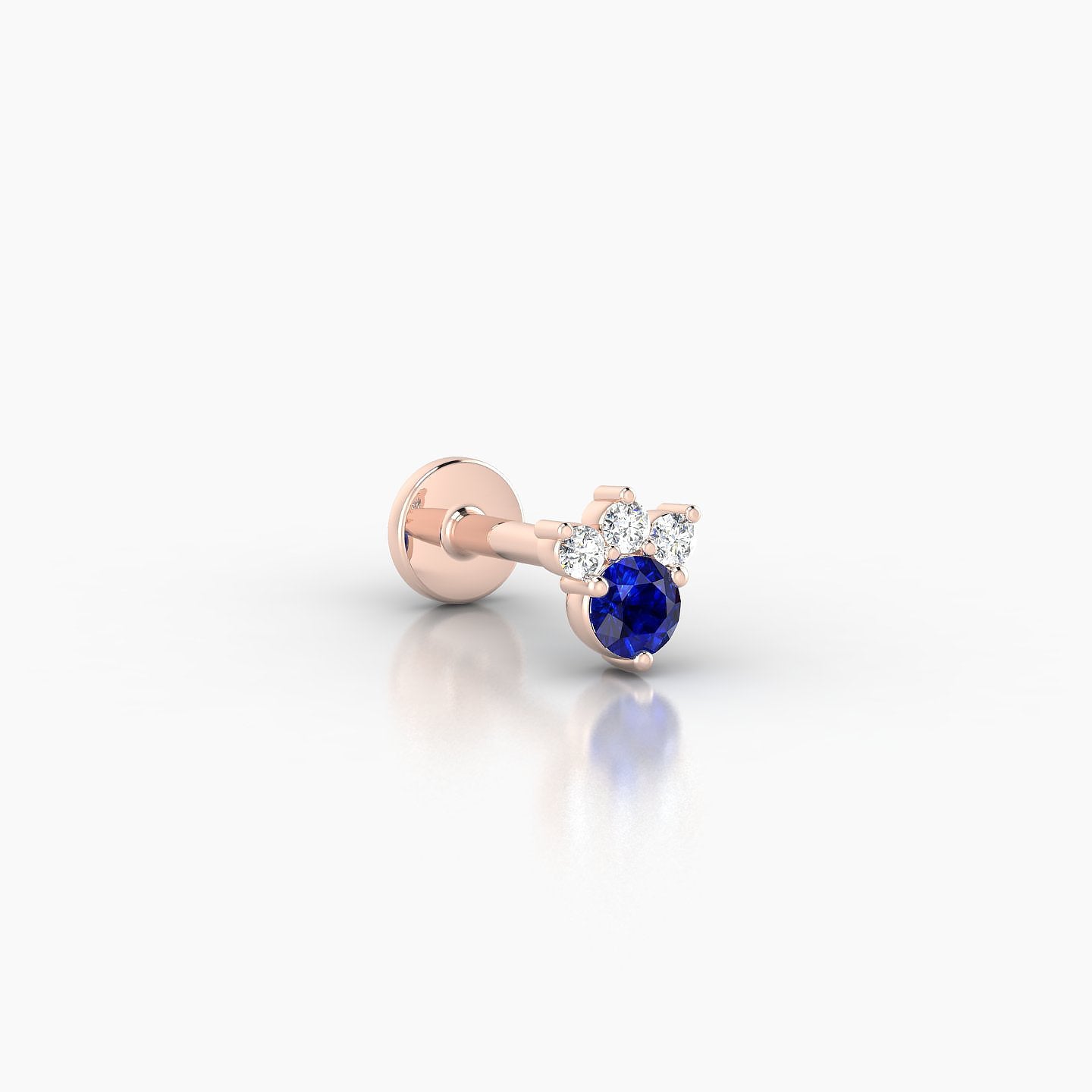 Sedna | 18k Rose Gold 6.5 mm 5 mm Sapphire & Diamond Nostril Piercing