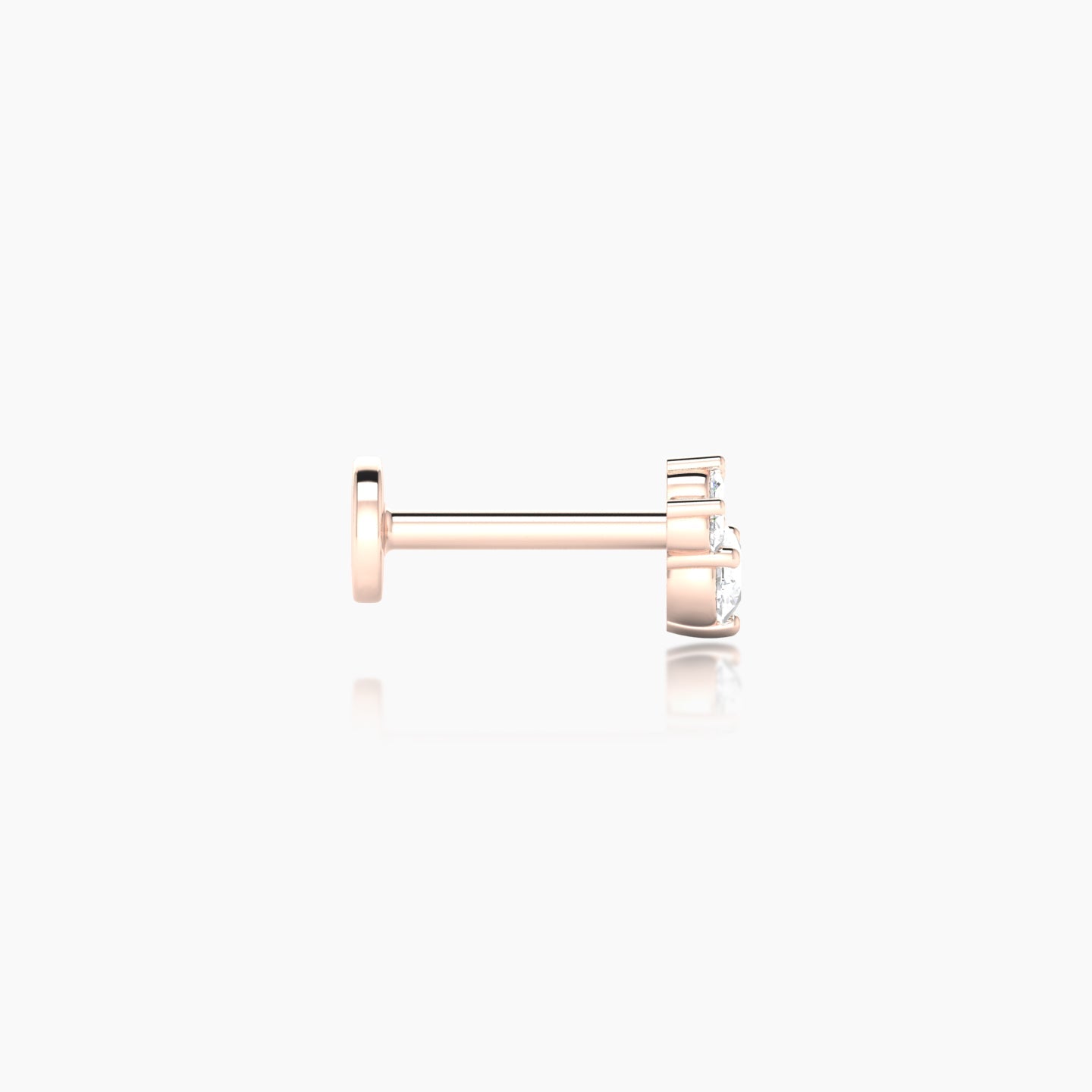 Sedna | 18k Rose Gold 5 mm 6.5 mm Diamond Nostril Piercing