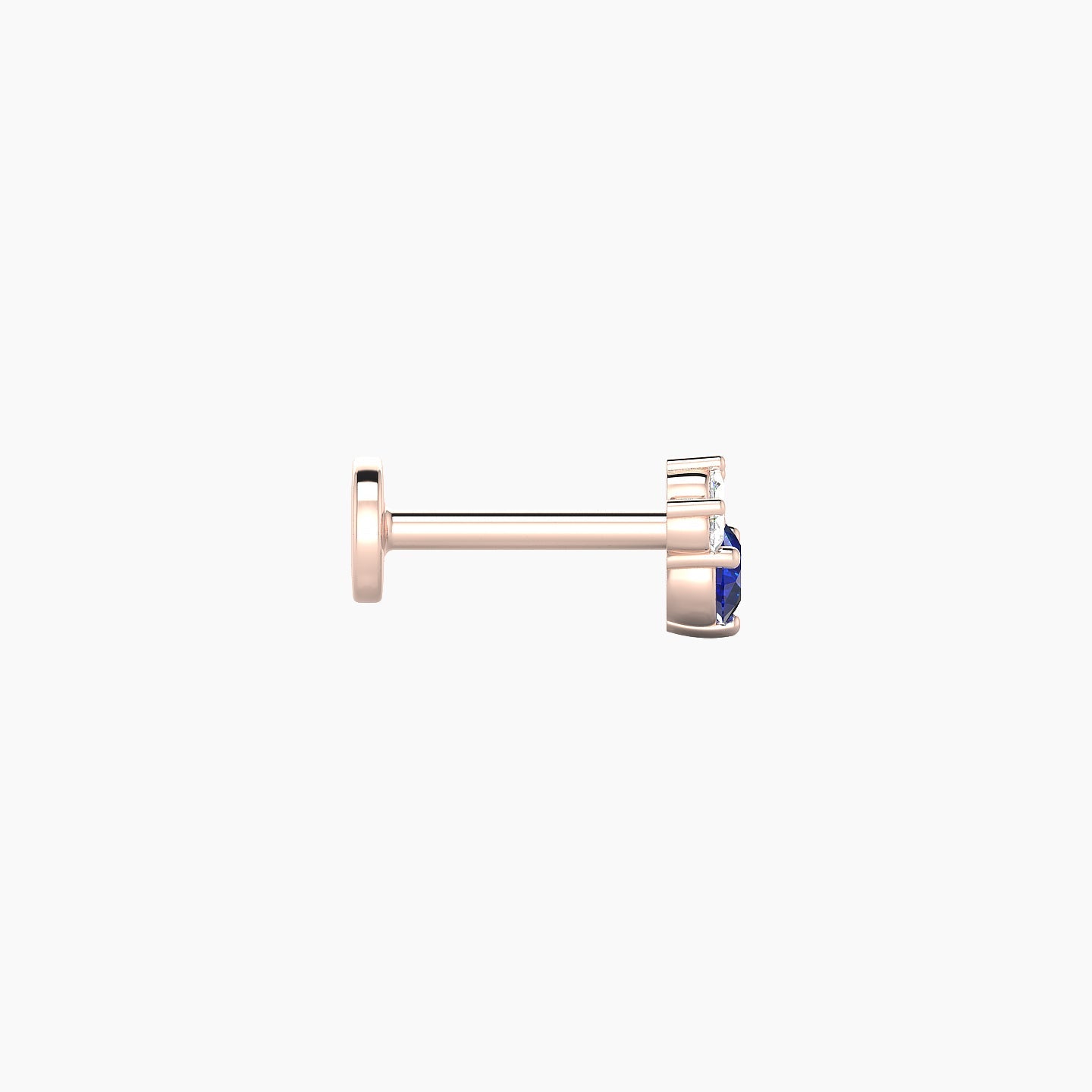 Sedna | 18k Rose Gold 6.5 mm 5 mm Sapphire & Diamond Nostril Piercing